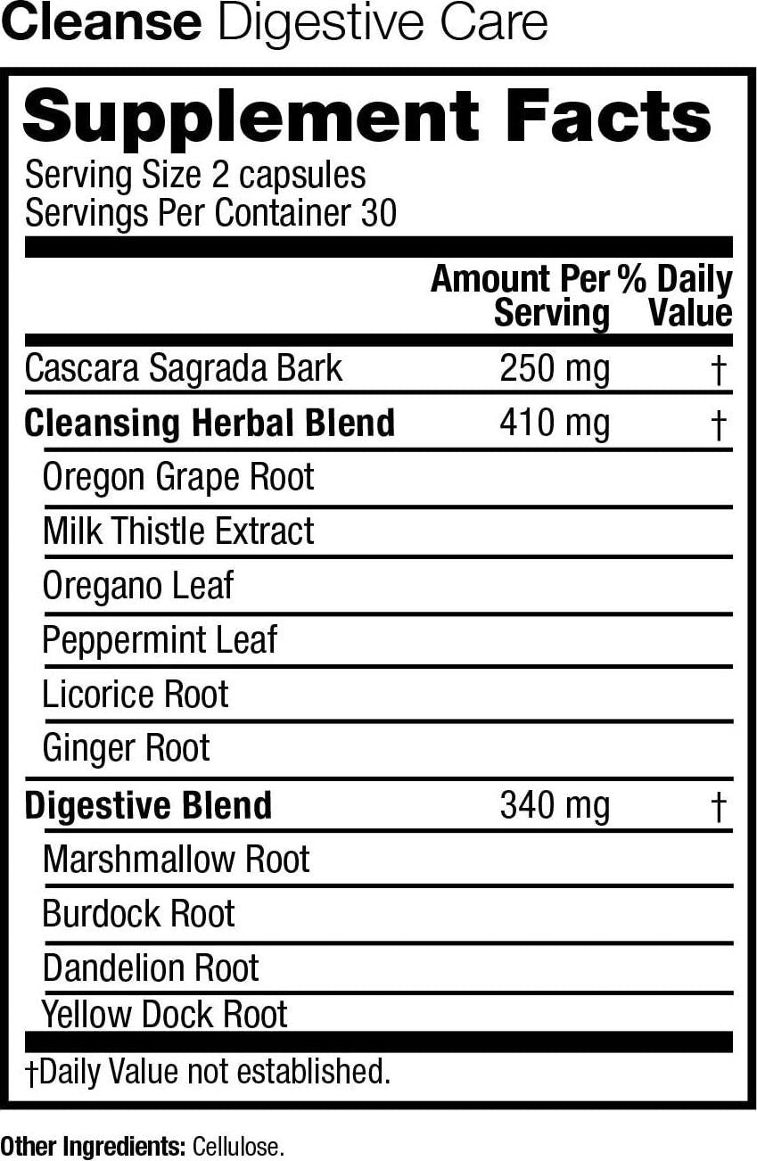 VitaMedica Cleanse with Cascara Sagrada and Cleansing Herbs, 60 Vegetarian Capsules