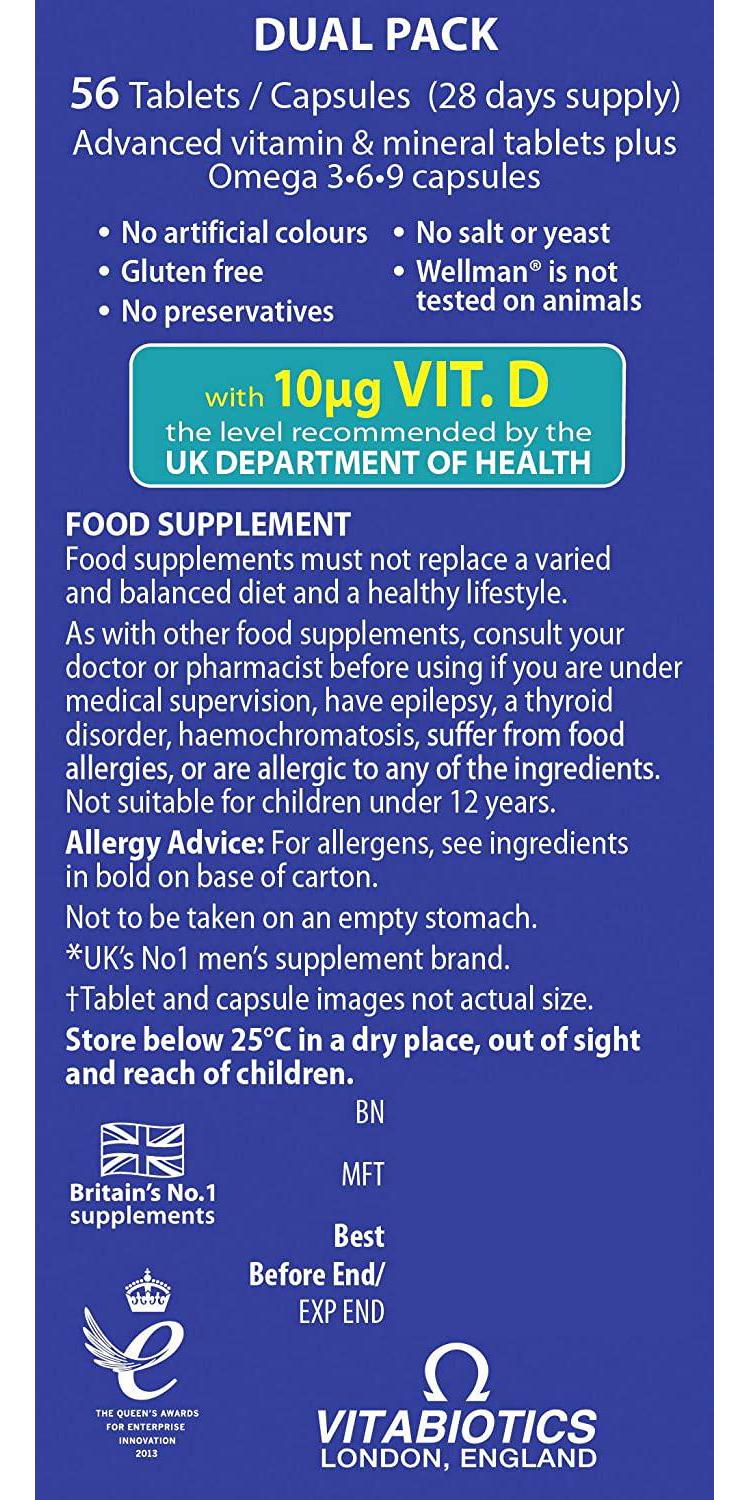 Vitabiotics Ltd Vitabiotics Wellman Plus, 56 Tablets/Capsules