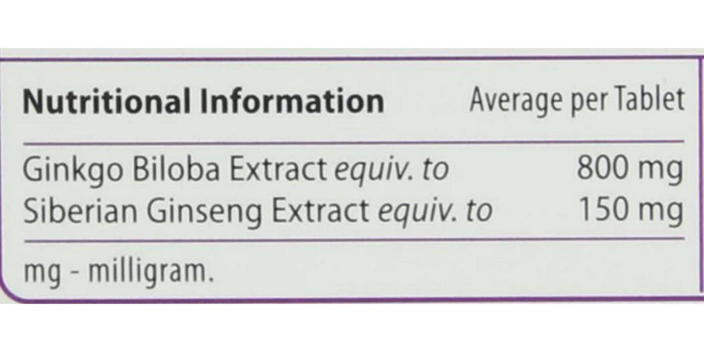 Vitabiotics Ultra Ginkgo and Ginseng Tablets - 60 Tablets