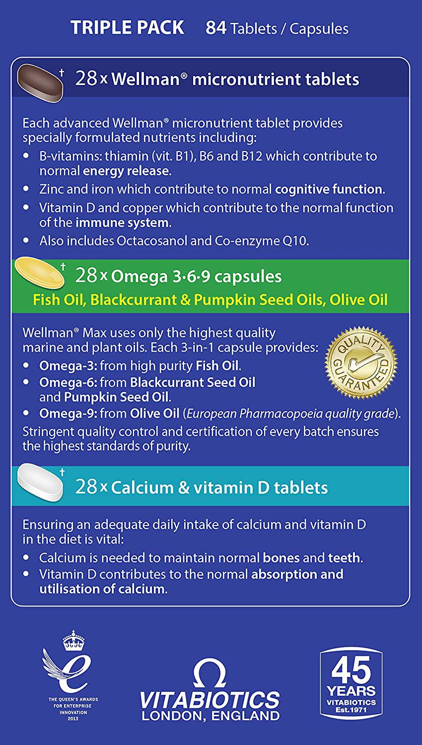 Vitabiotics Wellman Max Capsules - Pack of 84