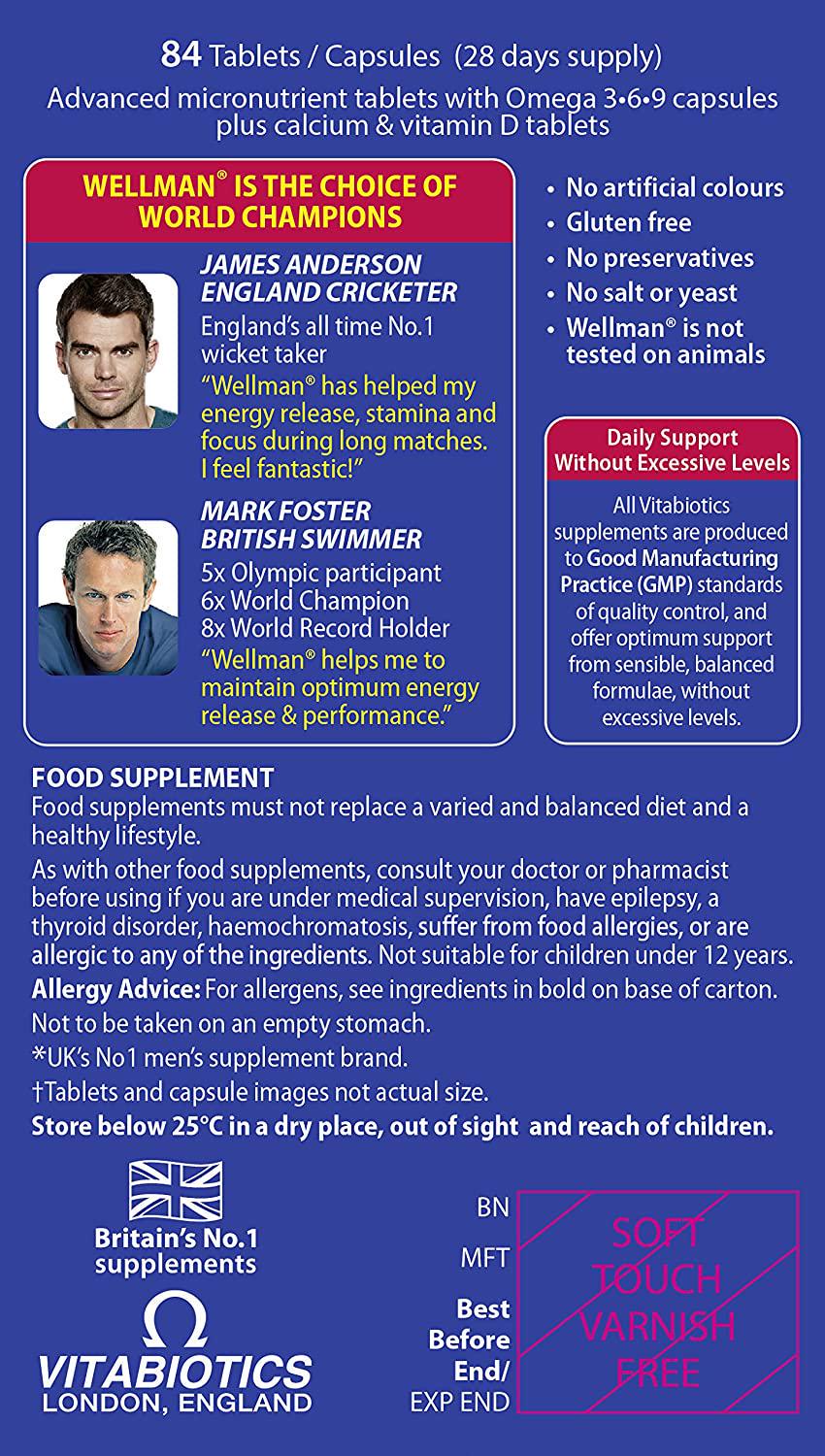 Vitabiotics Wellman Max Capsules - Pack of 84