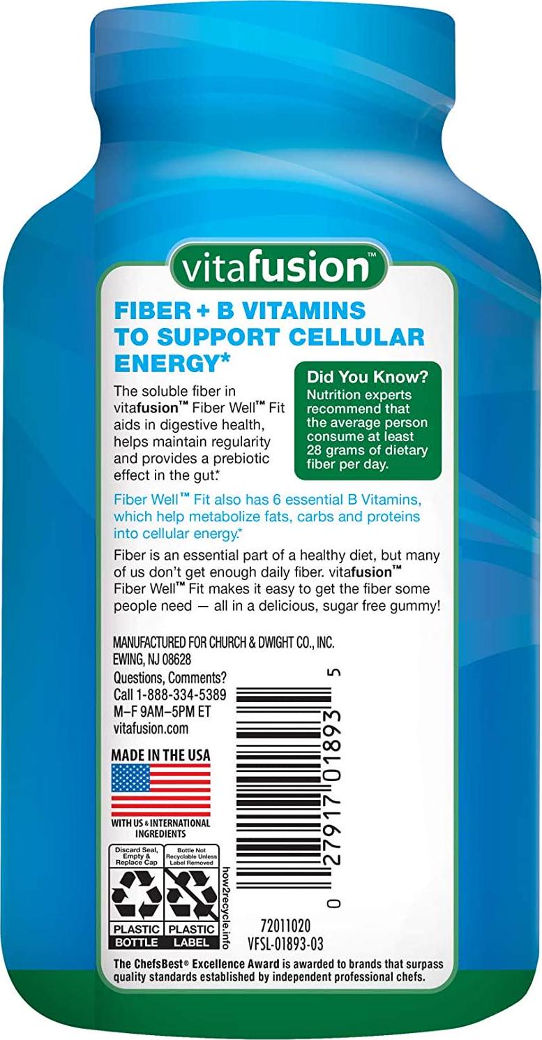 Vitafusion Fiber Well Fit Gummies Supplement, 90 Count (Packaging May Vary)