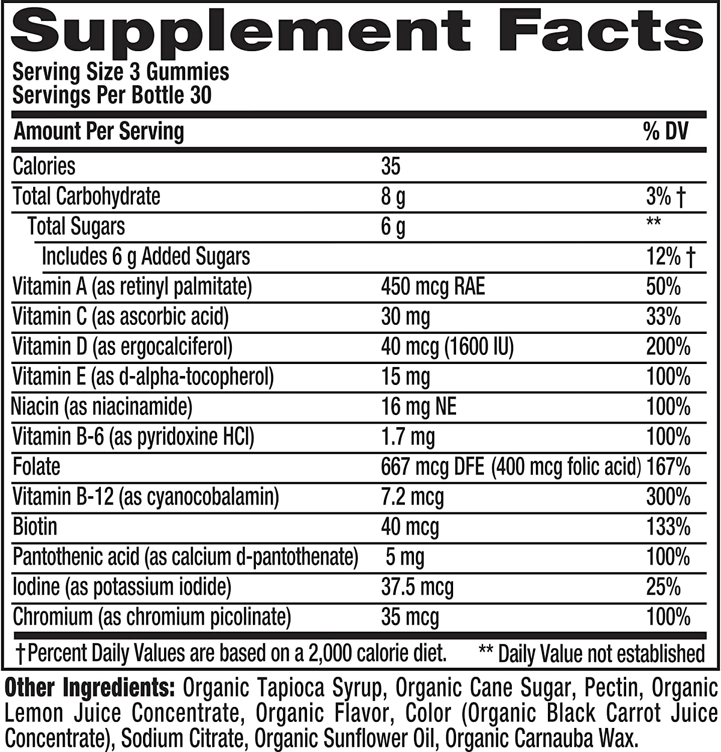 Vitafusion Organic Women’s Gummy Multivitamin, 90 Count - Non-GMO, Gluten-Free, No Gelatin, No HFCS