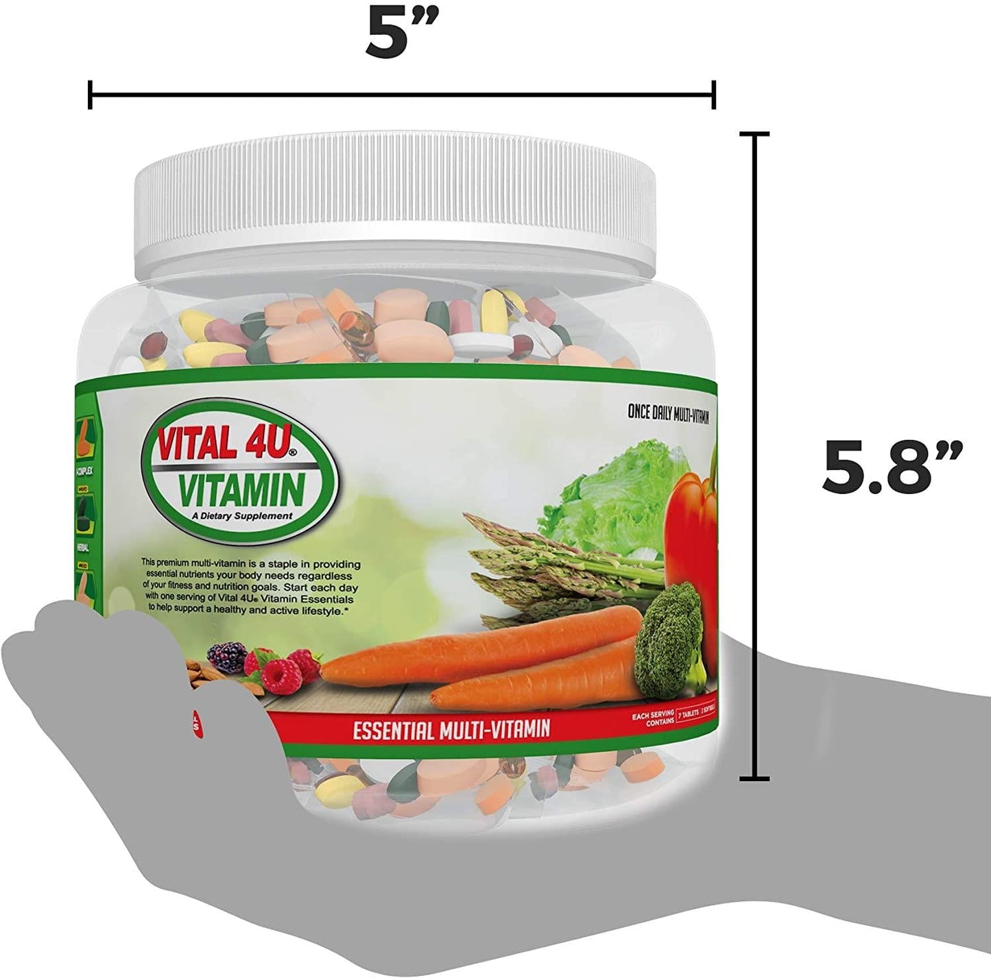 Vital 4U Vitamin Essentials - Daily Multivitamin for Men and Women, Multimineral - 30 Day Supply