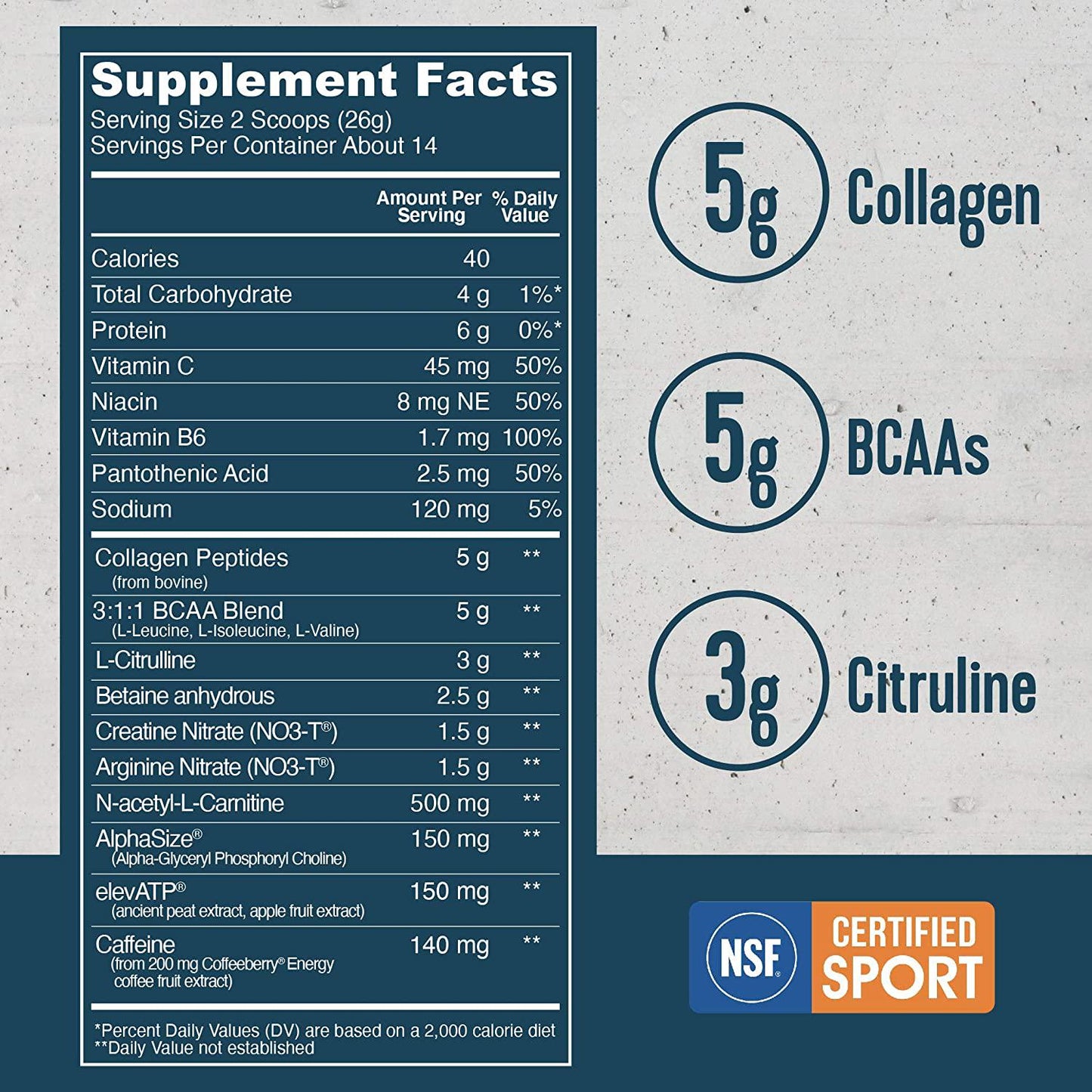 Vital Performance Pre-Workout Powder, NSF for Sport Certified, 5g Vital Proteins Collagen, Low Sugar, 140mg Caffeine, 1.5g Creatine Nitrate, 1.5g Arginine Nitrate, Watermelon Blueberry