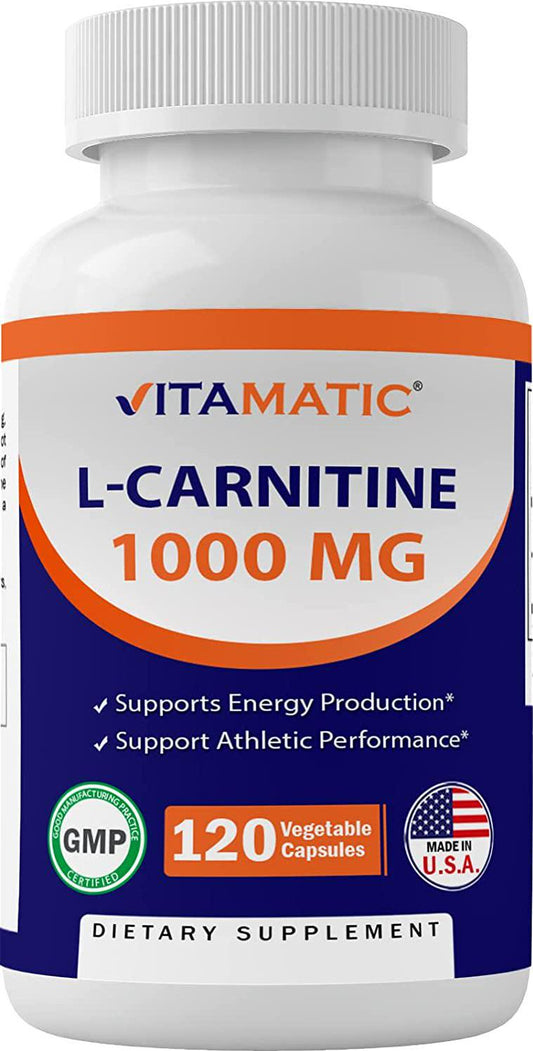 Vitamatic L-Carnitine Fumarate 1000 mg - 120 Vegetable Capsules