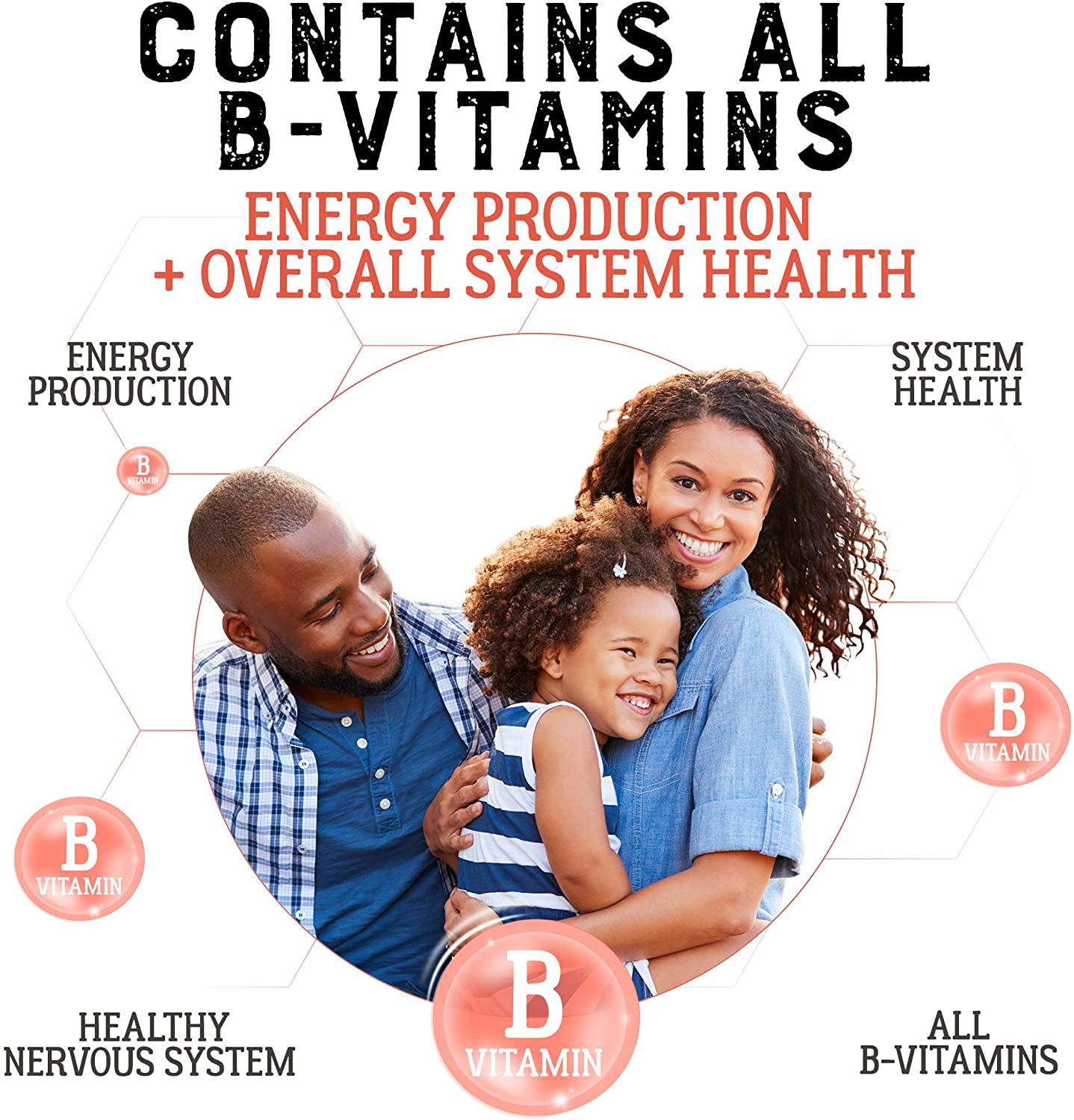 Vitamin B Complex - Contains All Essential B Vitamins - B1, B2, B3, B5, B6, B7, B9, B12 and Biotin - Super B Complex Vitamins for Energy, Immunity and Mood Support - 360 Tablets