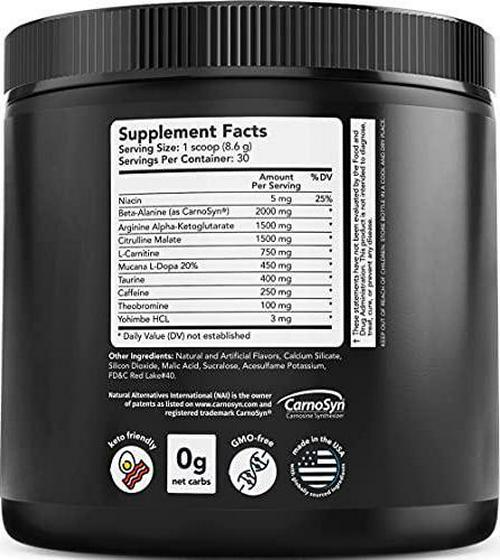 Vitamin Bounty Gx7 Sugar Free Pre Workout Powder, Keto, Energy Supplement with Beta-Alanine, Caffeine, Preworkout for Women and Men, 0g Net Carbs, Non-GMO, Watermelon Flavor, 30 Servings