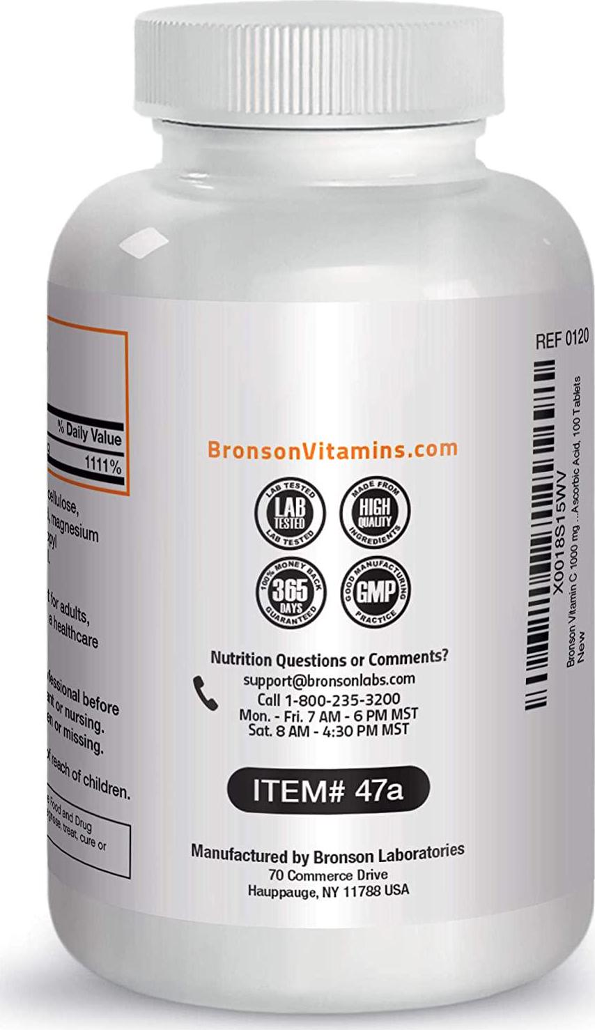 Vitamin C 1000 mg Premium Non-GMO Ascorbic Acid - Maintains Healthy Immune System, Supports Antioxidant Protection - 100 Tablets