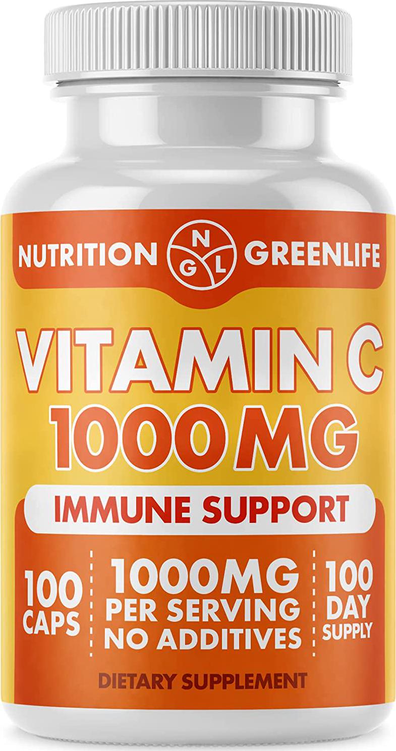 Vitamin C 1000 mg - Pure Immune System Support Antioxidant Protection Highest Concentration 100 Capsules