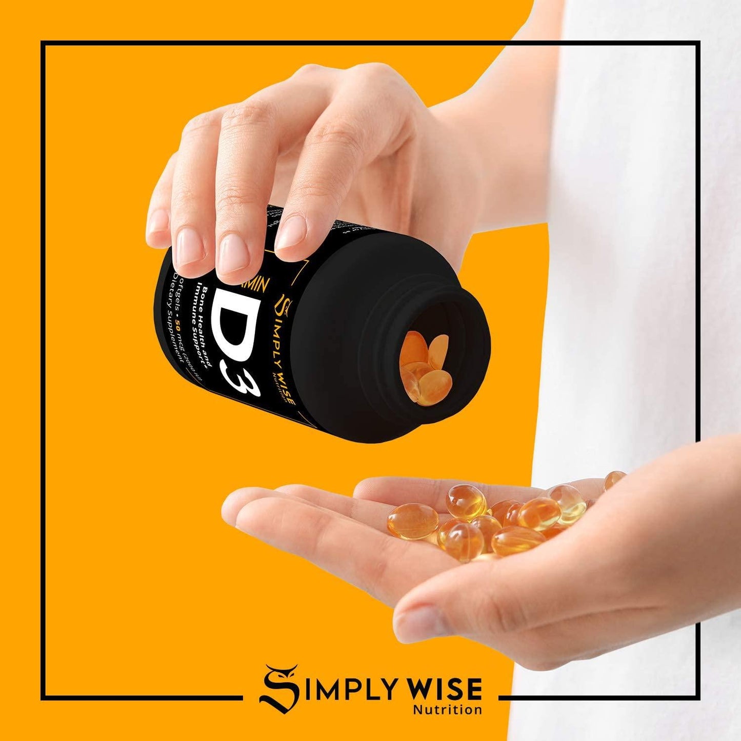 Vitamin D3 2000 IU (50 mcg), 120 Softgels, 4 Month Supply, Helps Support Immune Health, Strong Bone, and Muscle Function