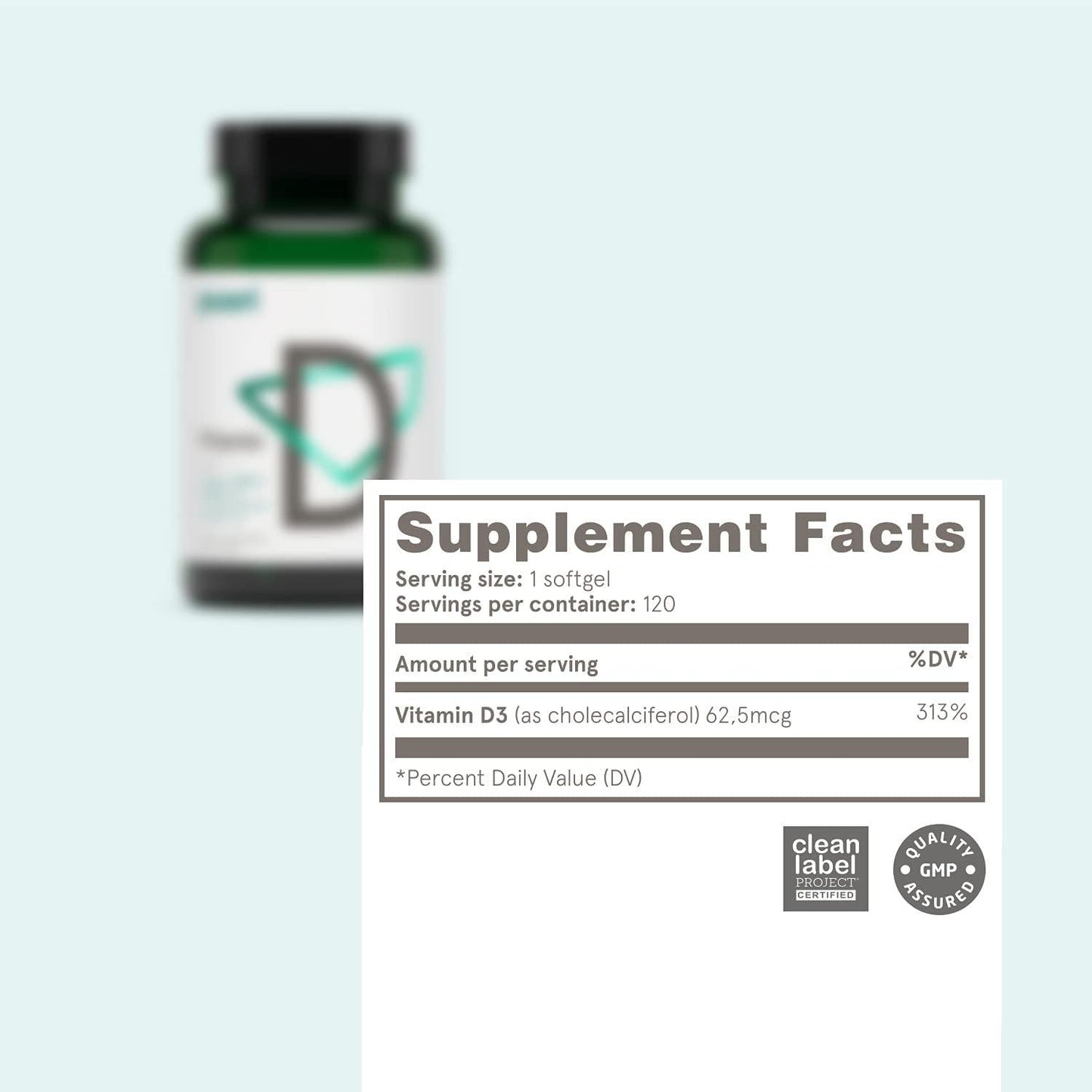 Vitamin D3 Supplement with Organic Coconut Oil for Optimal Absorption | Healthy Muscle Function, Bone Health, Immune Support, Non GMO | 2500 IU, 120 Softgel