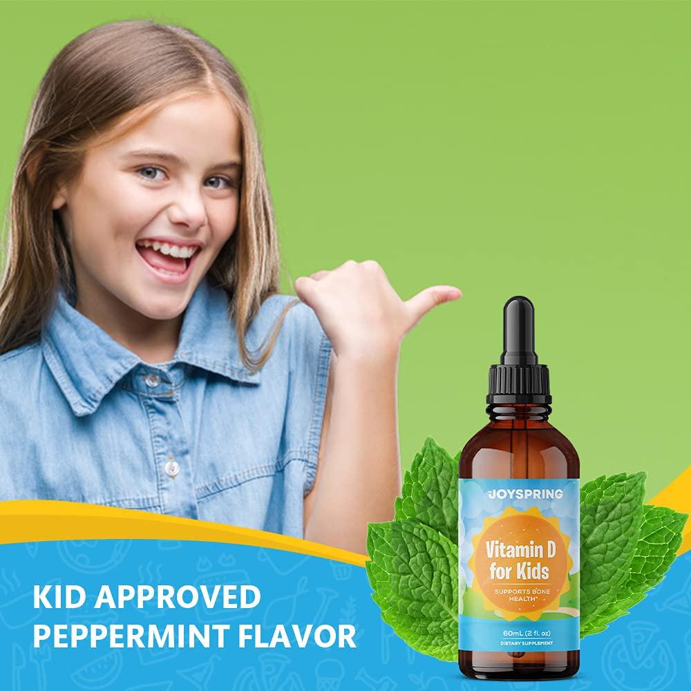 Vitamin D for Kids Drops- Kids Vitamin D3 for Strong Bones - Vitamin D Drops for Toddlers to Support Growth, Bone, and Immune Health - Vitamin D3 for Kids Liquid Vitamin (2 Ounce)
