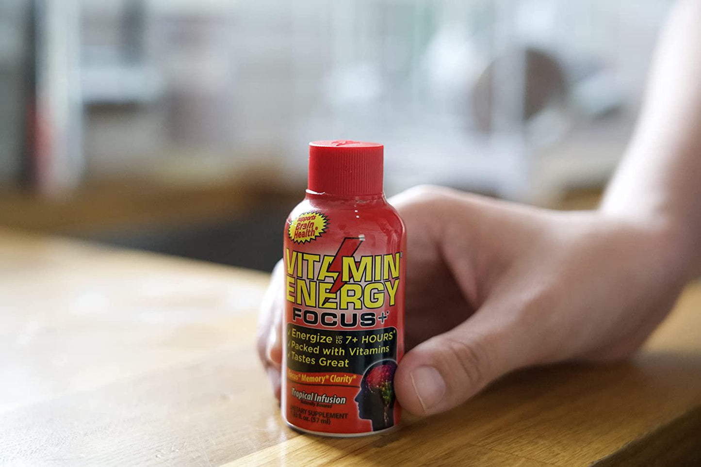 Vitamin Energy Focus+ Energy Drink Shot, Up to 7+ Hours of Energy, 1.93 Fl Oz, 12 Count