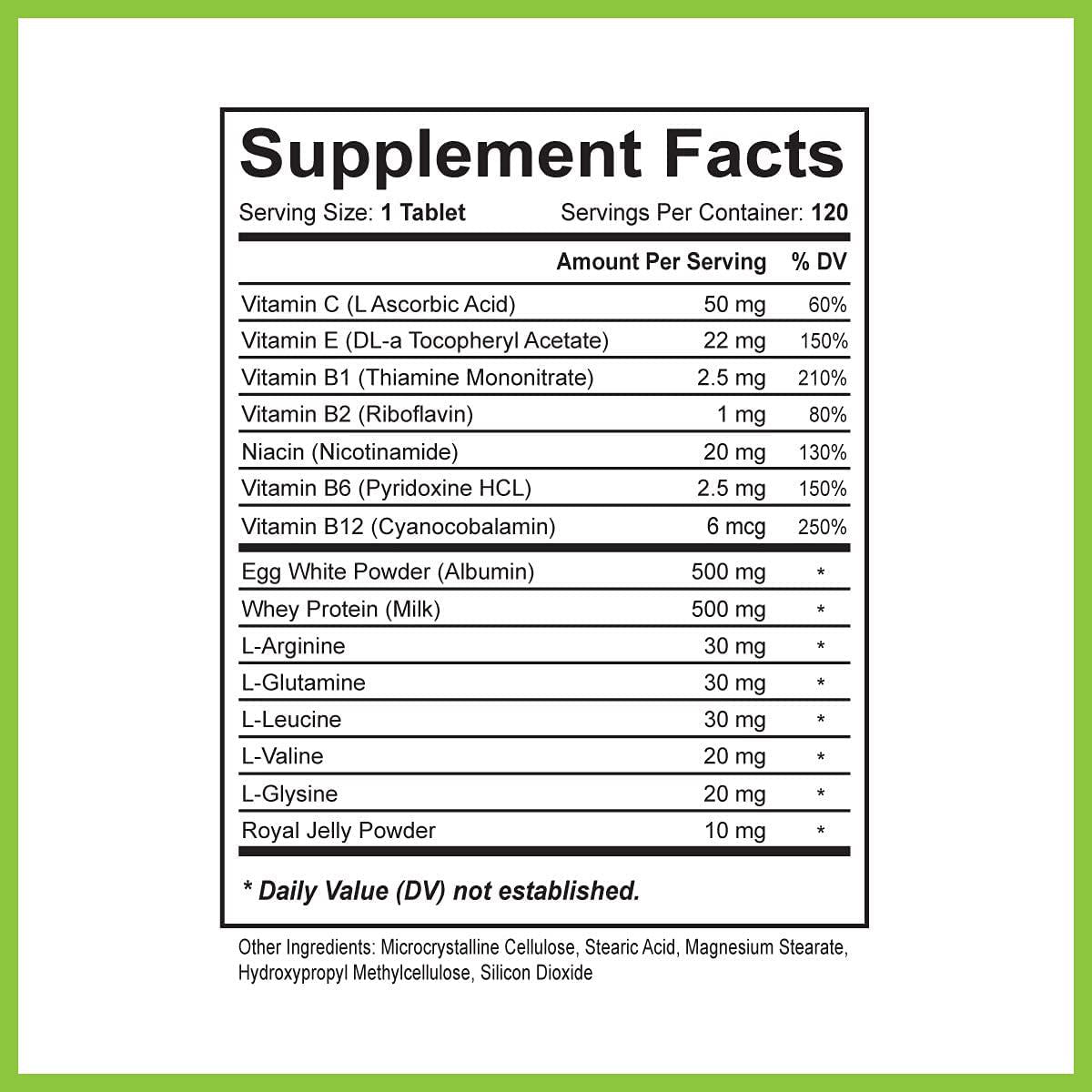 Vitapia Albumax - 1300mg per Serving - Albumin, Protein, L-Arginine and Vitamins - Overall Health Support* - 120 Tablets - 120 Day Supply - Non GMO and Gluten Free