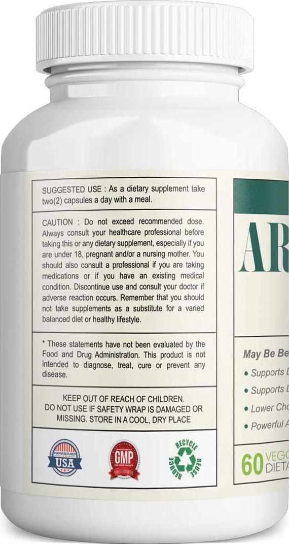 Vitapia Artichoke Leaf Extract 500mg(5000mg) per Serving - Aritchoke Extract 10:1-60 Veggie Capsules - Vegan and Non-GMO - Support Digestive Health, Liver Health, Antioxidant and Healthy Metabolism