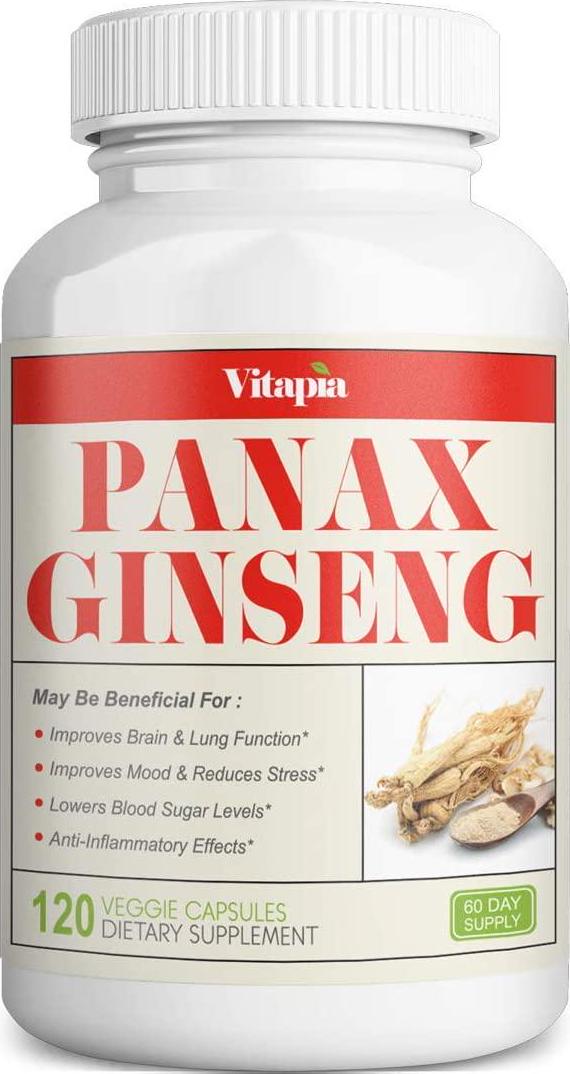 Vitapia Korean Panax Ginseng 1000mg - 120 Veggie Capsules - Vegan and Non-GMO - Premium Support for Enhanced Energy, Performance and Cognitive Health