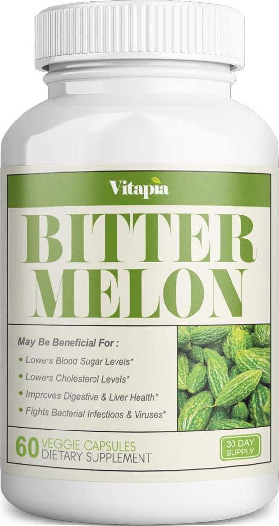 Vitapia Organic Bitter Melon 1500mg per Serving - 60 Veggie Capsules - Vegan and Non-GMO - Support Blood Sugar Levels, Healthy Digestion and Healthy Liver