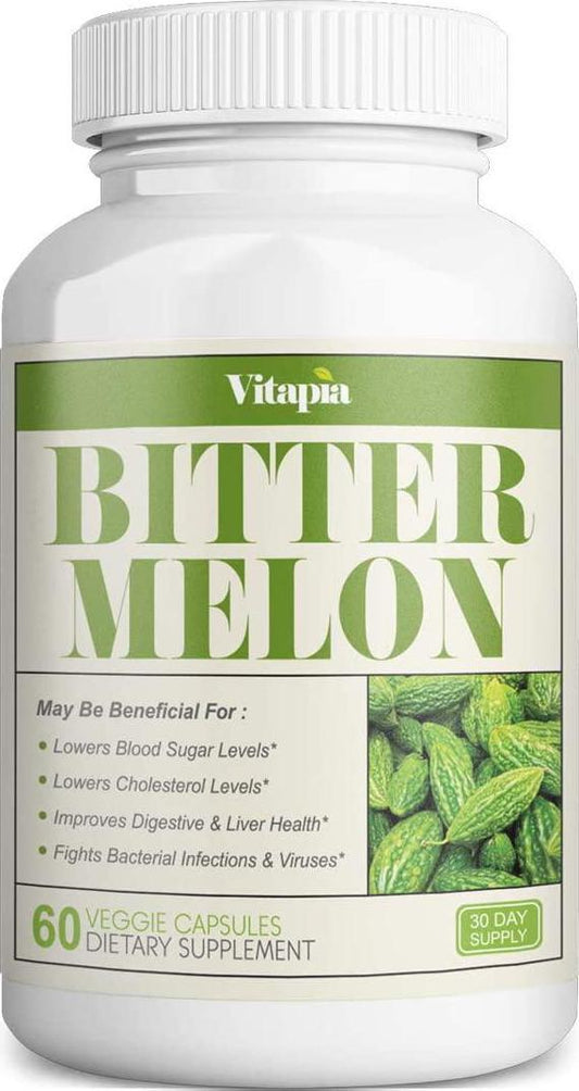 Vitapia Organic Bitter Melon 1500mg per Serving - 60 Veggie Capsules - Vegan and Non-GMO - Support Blood Sugar Levels, Healthy Digestion and Healthy Liver