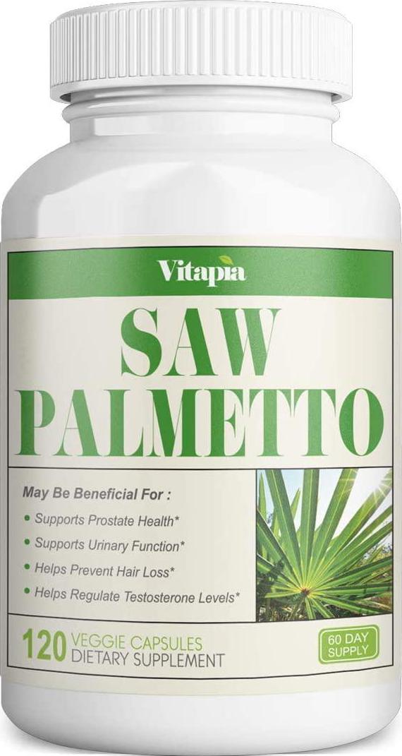 Vitapia Saw Palmetto 1000mg per Serving - 120 Veggie Capsules - Vegan and Non-GMO - Saw Palmetto Complex for Prostate Health, Healthy Urination, DHT Blocker, Hair Loss Prevention