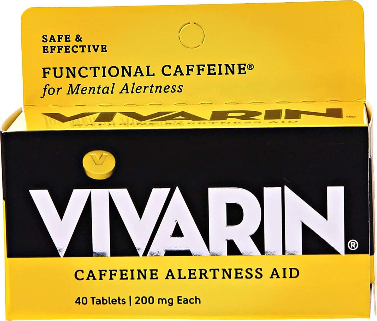 Vivarin, Caffeine Alertness Aid, 200mg, Tablets - 40 Tablets, Pack of 2