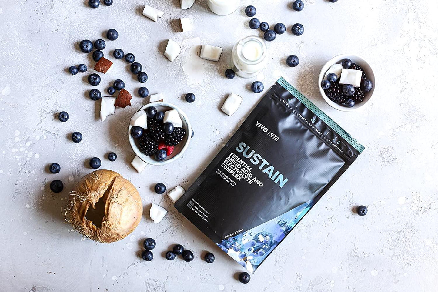 Vivo Life Sustain Vegan EAA Workout Supplement and Electrolyte Complex, 280g - 20 Servings (Orange and Baobab)