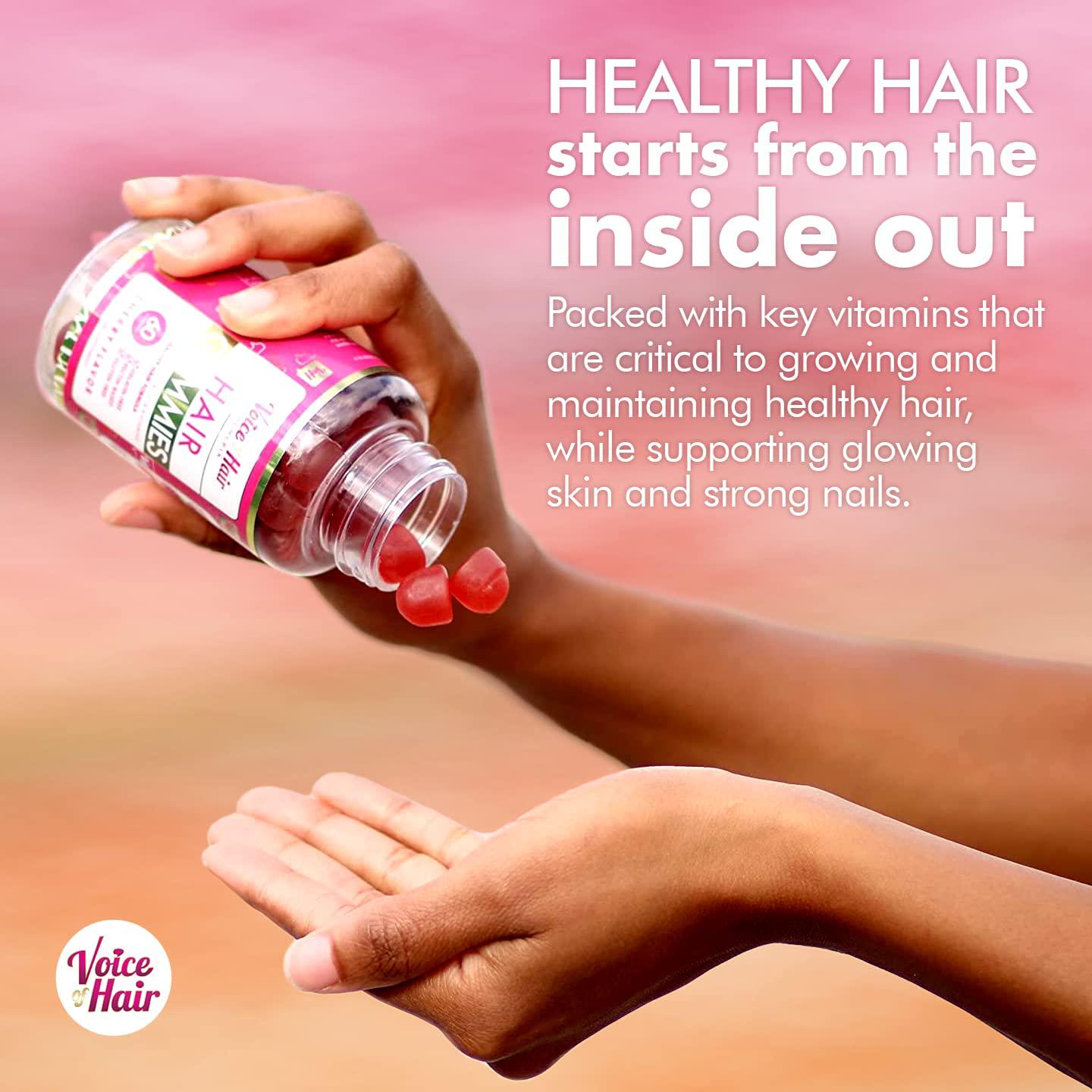 Voice Of Hair Gummy Vitamins for Hair Growth- Cherry Flavored Gummies for Hair (60 ct)
