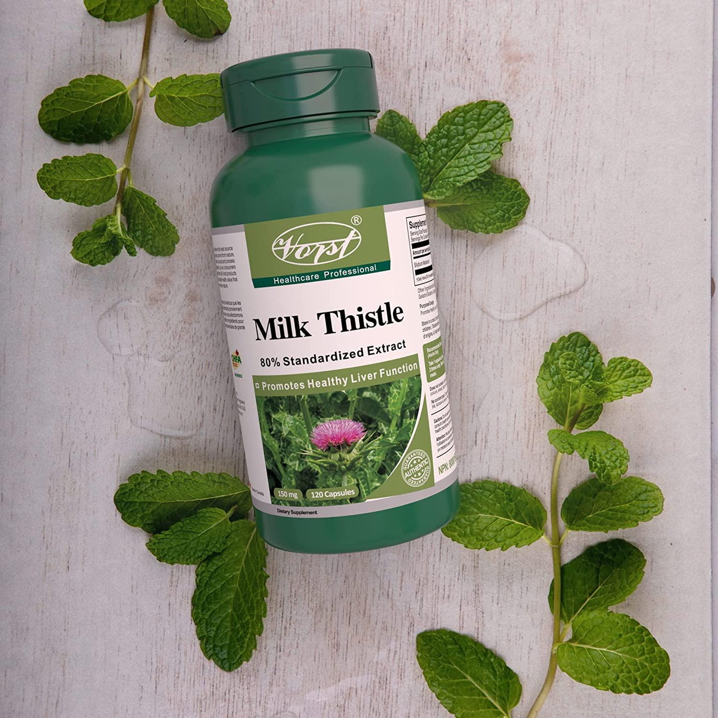 Vorst Milk Thistle 150mg 120 Capsules 80% Silymarin Extract Liver Health and Detoxification Liver Support Gallbladder Liver Detox Natural Cleanse Supplement Cardo de Leche
