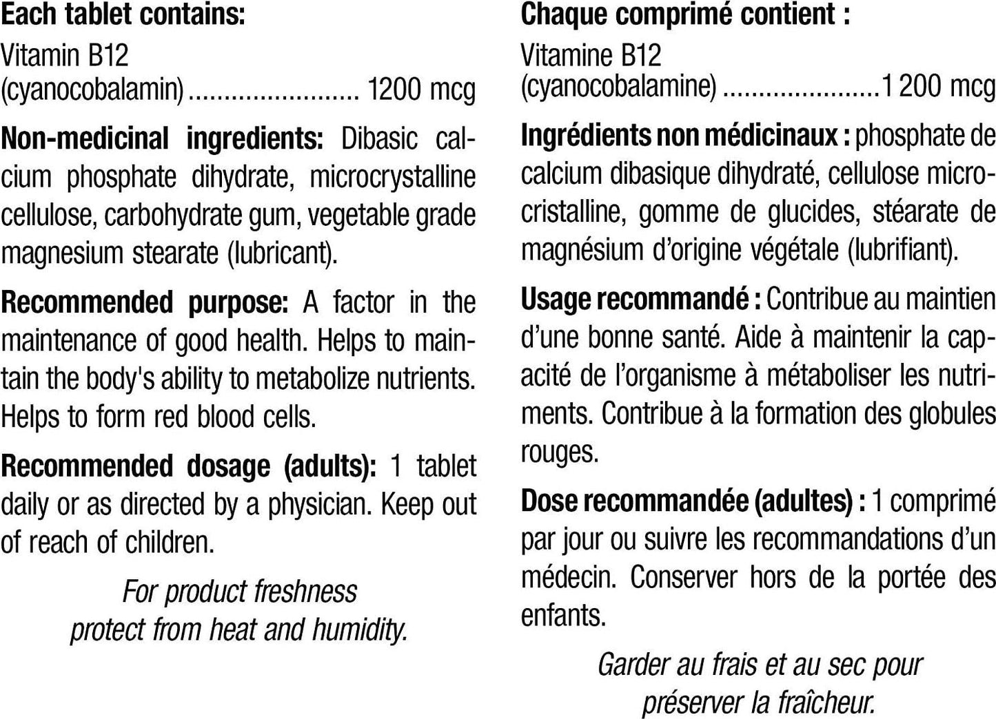 WEBBER NATURALS Vitamin B12 Timed Release 1200mg 80 Tablets