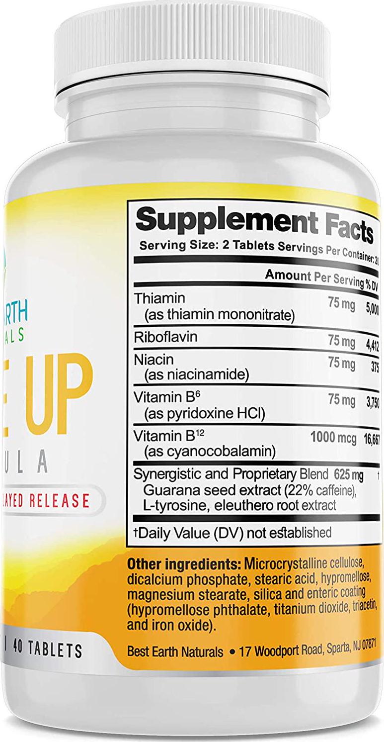 Wake Up Formula, Supplement Taken at Bedtime and Works While You Sleep for Delayed Time Release Energy in Morning. Alternative to Coffee and Morning Alarm Clock 40 Count