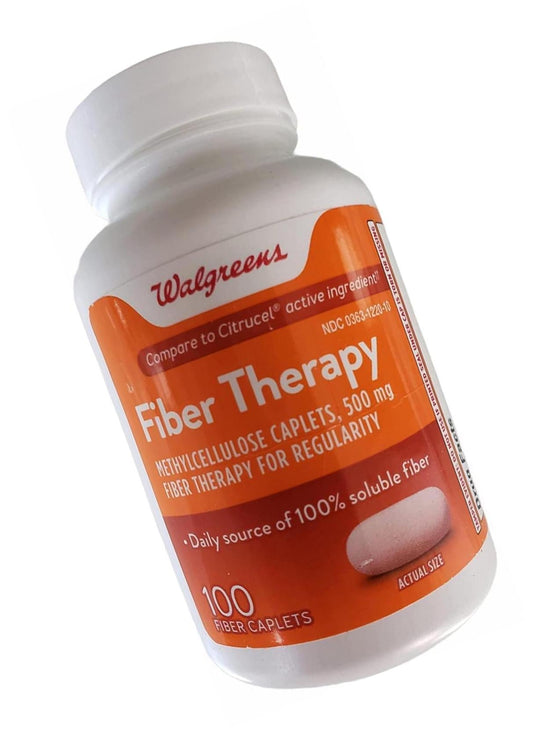 Walgreens Fiber Therapy Caplets, 100 ea