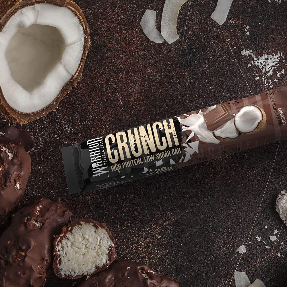 Warrior Crunch - Milk Chocolate Coconut Protein Bars, 12 x 64g