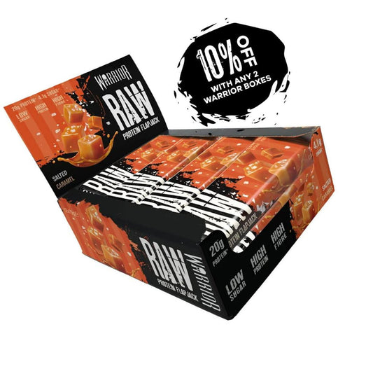 Warrior Raw - 12 x 75 g Flapjack Protein Bars (Salted Caramel)
