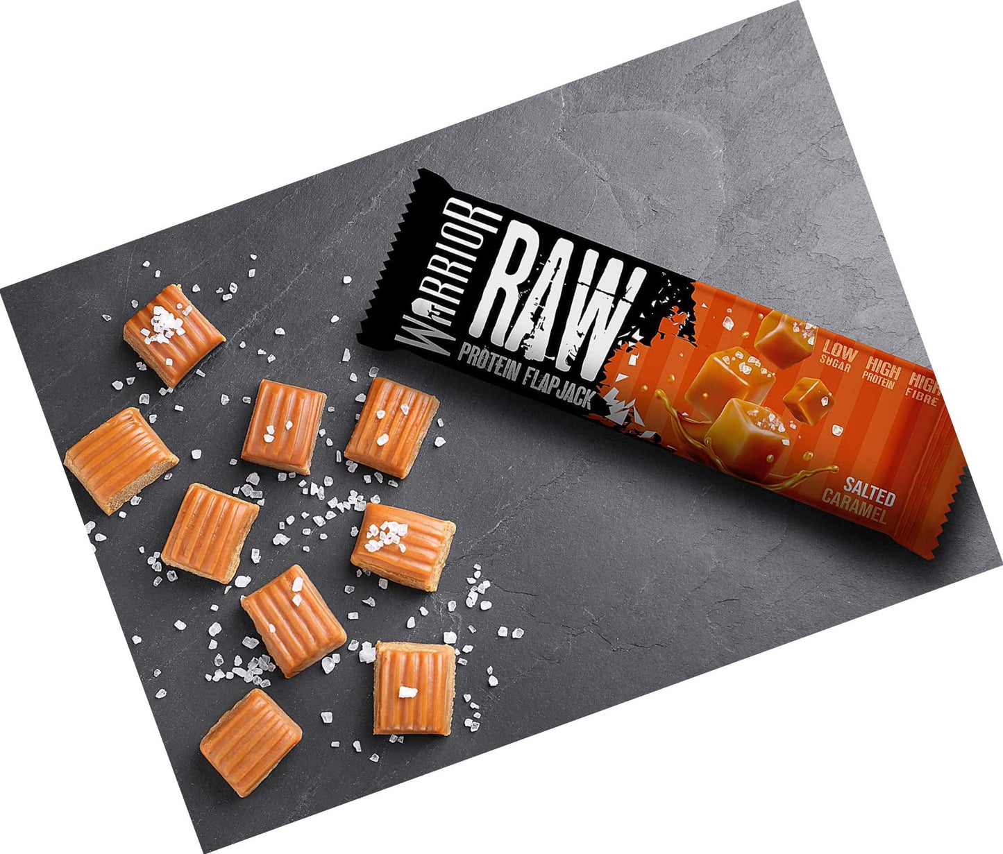 Warrior Raw - 12 x 75 g Flapjack Protein Bars (Salted Caramel)