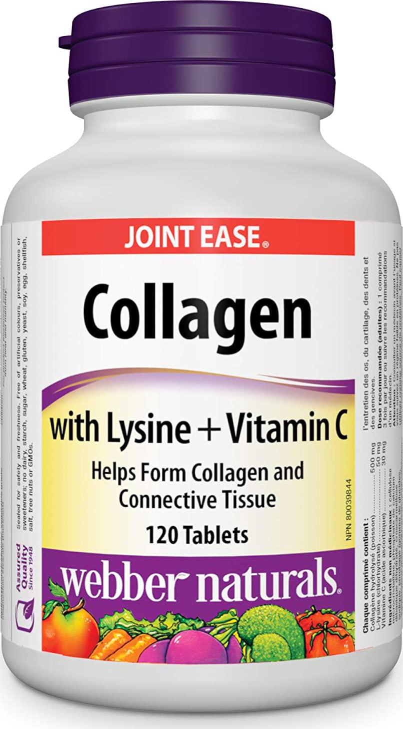Webber Naturals Collagen with Lysine + Vitamin C, 120 tablets
