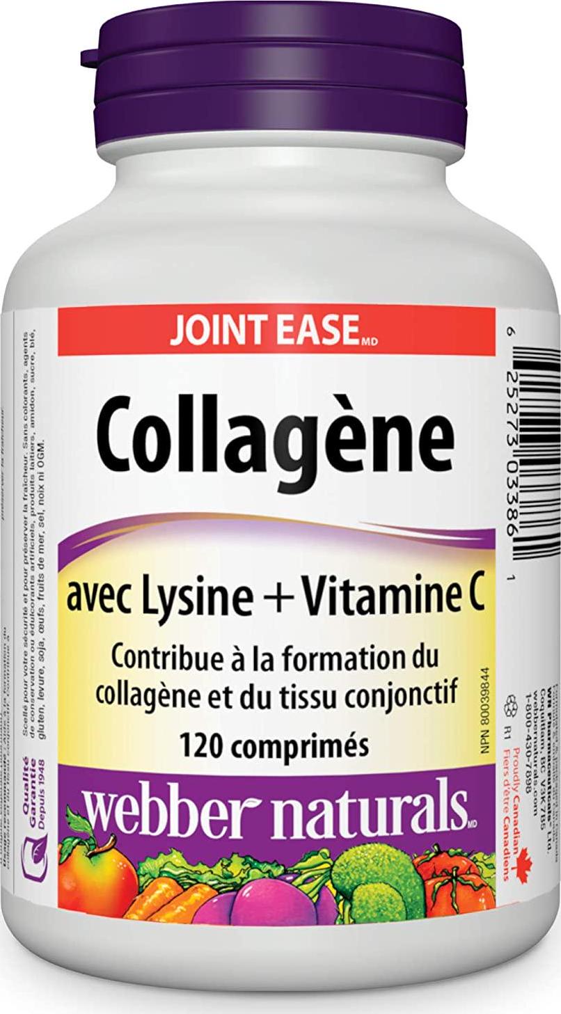 Webber Naturals Collagen with Lysine + Vitamin C, 120 tablets