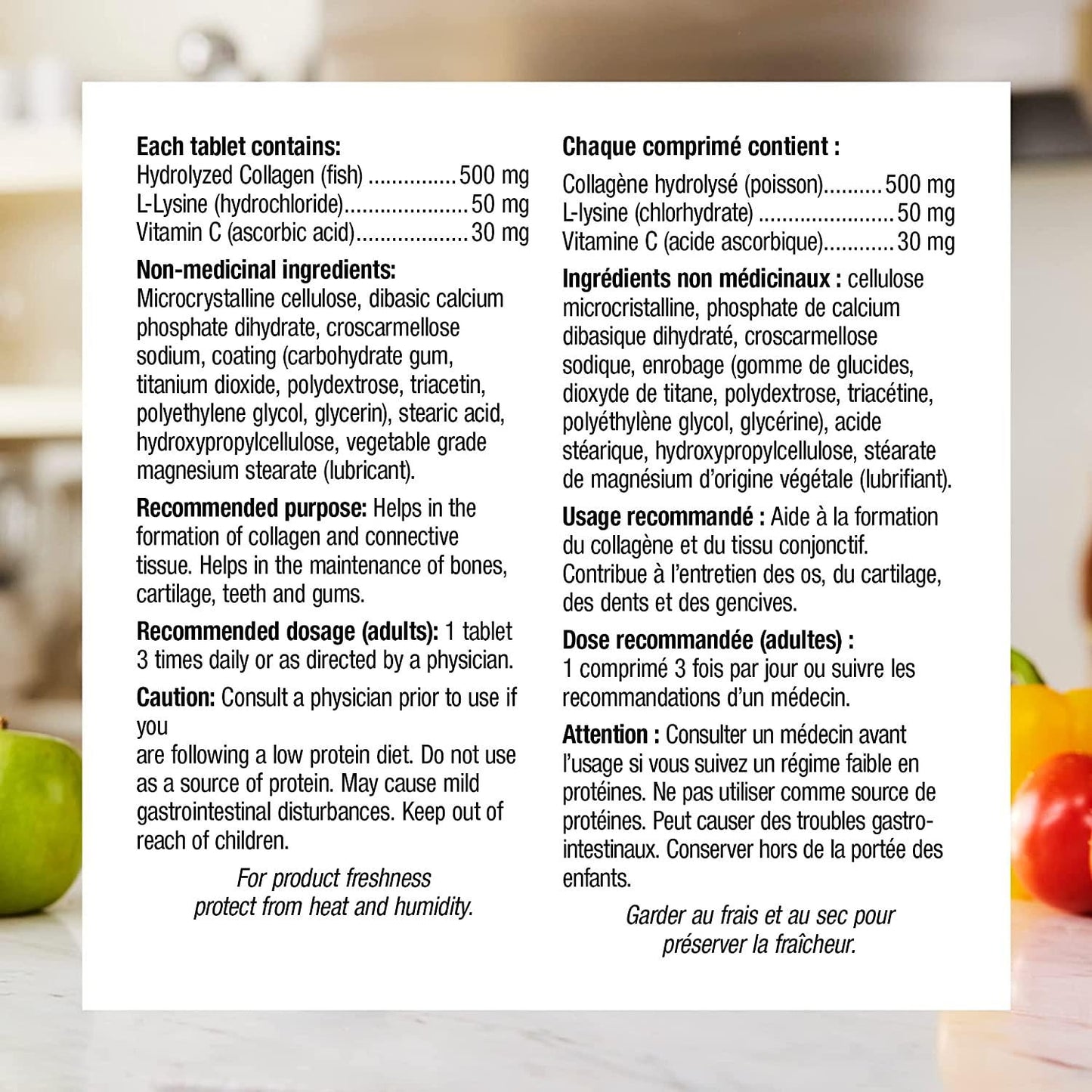 Webber Naturals Collagen with Lysine + Vitamin C, 120 tablets