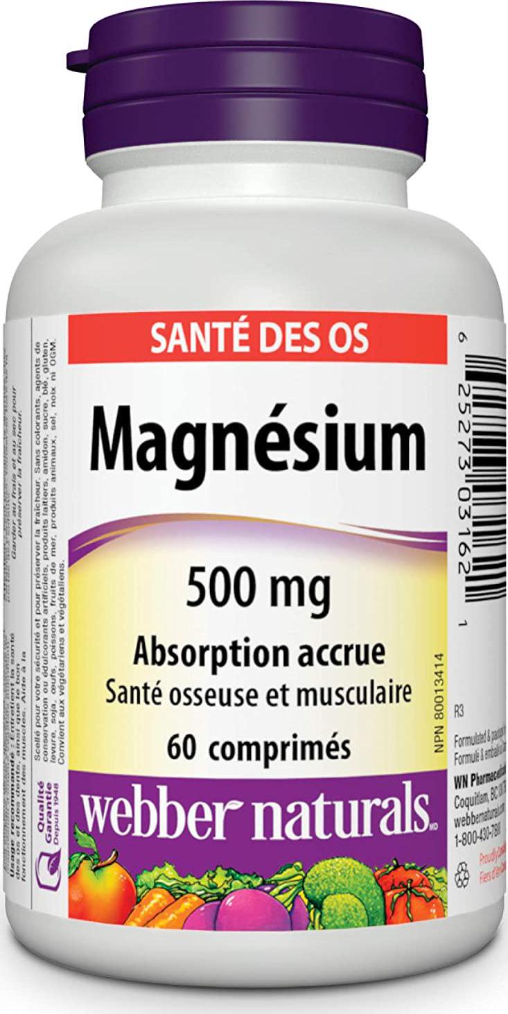 Webber Naturals Magnesium 500mg Enhanced Absorption, 60 Tablet