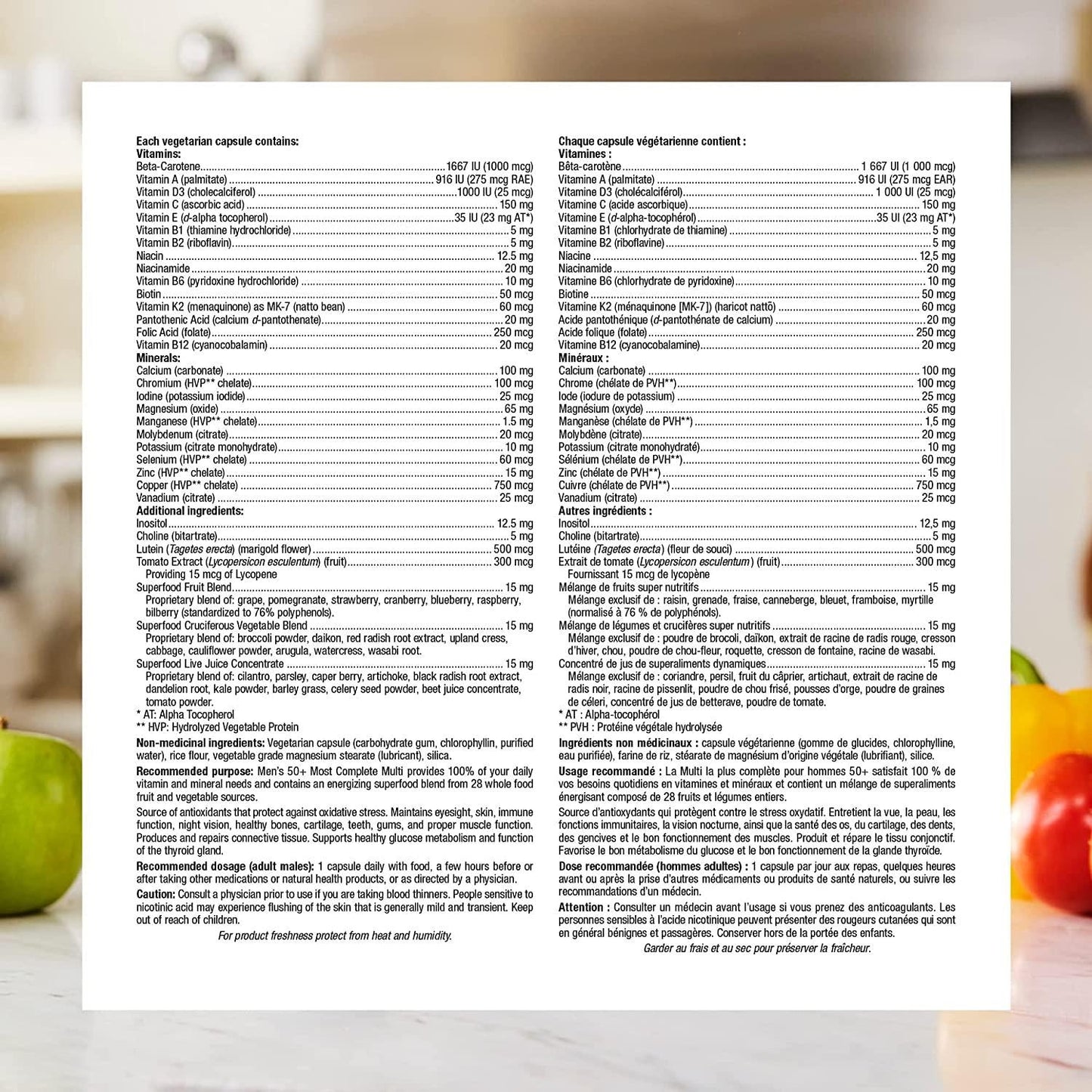 Webber Naturals Men's 50+ Most Complete Multi, 90 Vegetarian Capsules