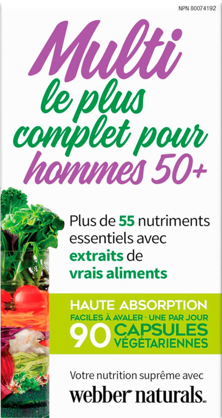 Webber Naturals Men's 50+ Most Complete Multi, 90 Vegetarian Capsules