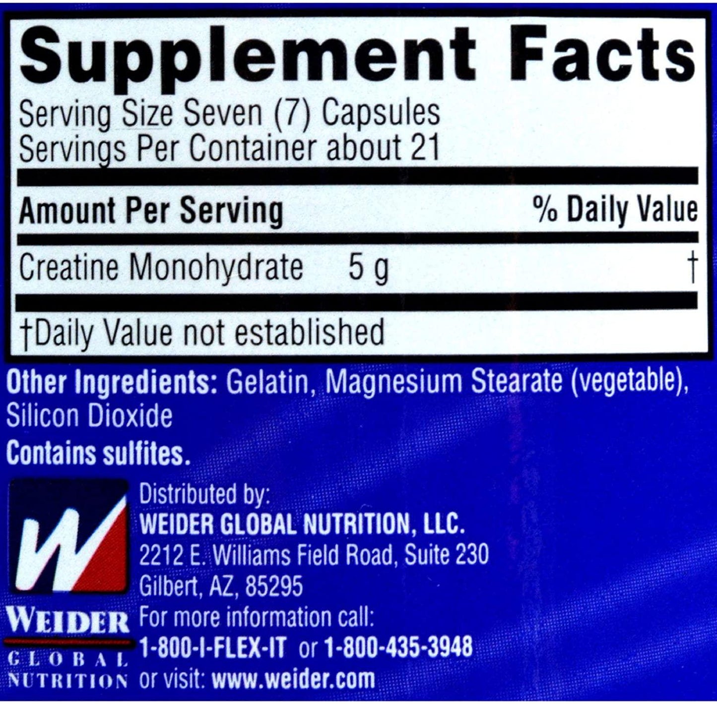Weider Creatine Capsules - 150 Capsules