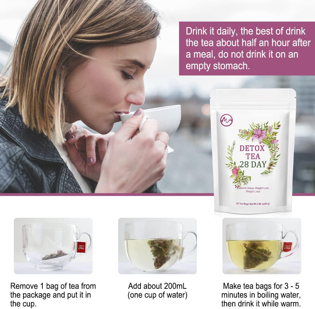 Weight Loss Tea for Body Cleanse - Detox Tea for Belly Fat, Organic Natural Herbal Tea, Skinny Diet Tea for Women and Men - 28 Days