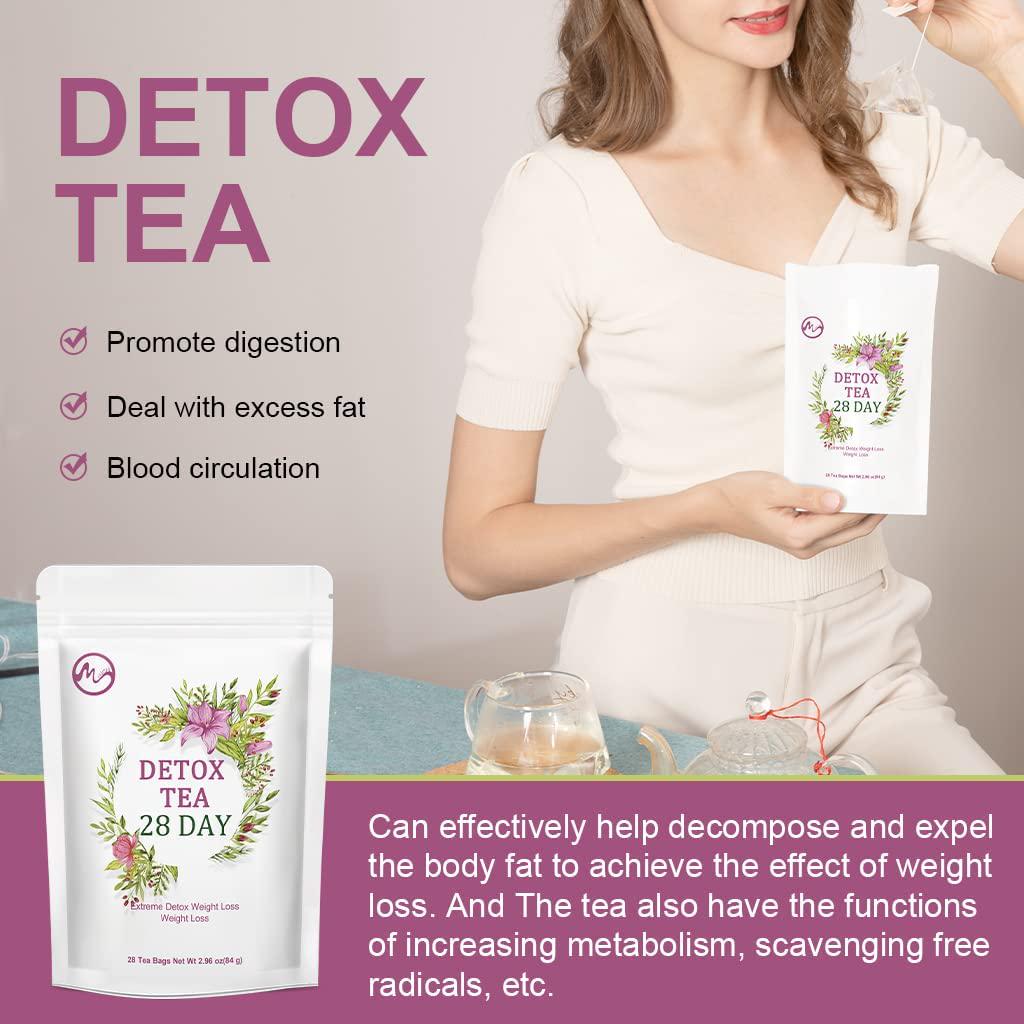 Weight Loss Tea for Body Cleanse - Detox Tea for Belly Fat, Organic Natural Herbal Tea, Skinny Diet Tea for Women and Men - 28 Days