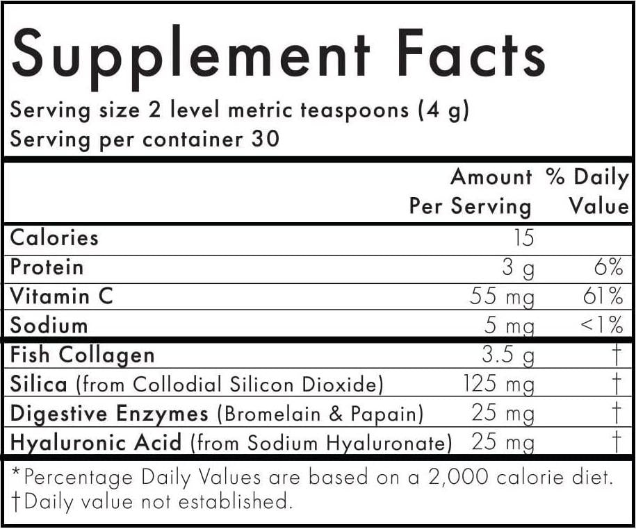 WelleCo, The Collagen Elixir, Unflavoured Powder, Marine Collage Peptide with Vitamin C and Hyaluronic Acid, Supports Glowing Skin, Strong Hair and Nails, 120g (4.23oz)