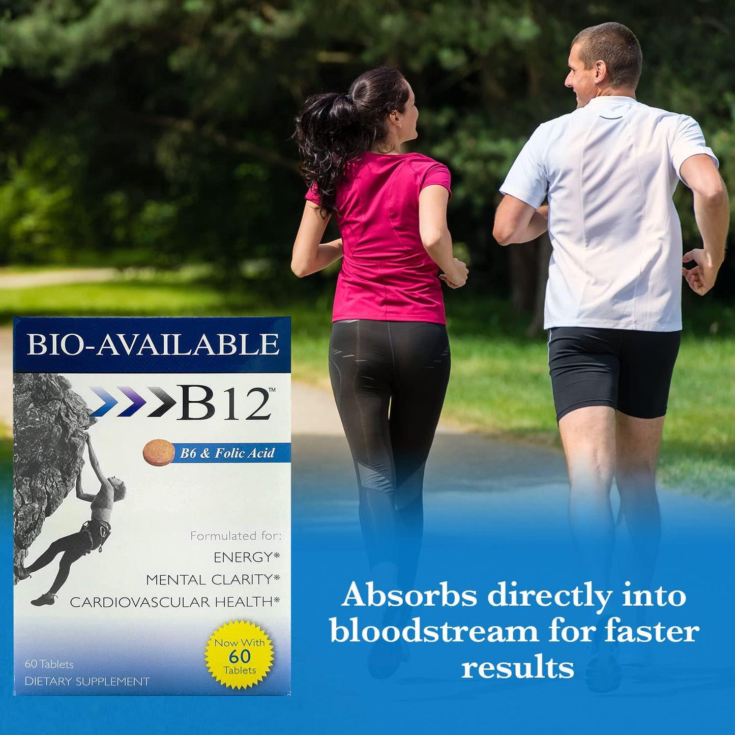 Wellgenix Bio-Available Sublingual B12 B6 W/Folic Acid Vitamin Formulated for High Absorption - Nutritional Multivitamin Supplement Methylcobalamin, Vitamin C, Biotin- Fast Dissolve (60 ct) (1)