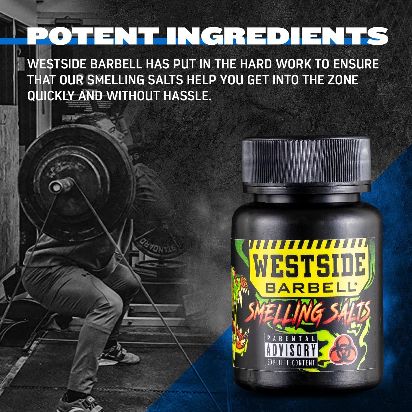 Westside Barbell Smelling Salts, Ammonia Inhalant for Athletes, Weight Lifting, Power Lifting, Increase Focus and Alertness (2 Oz, 1 Pack)