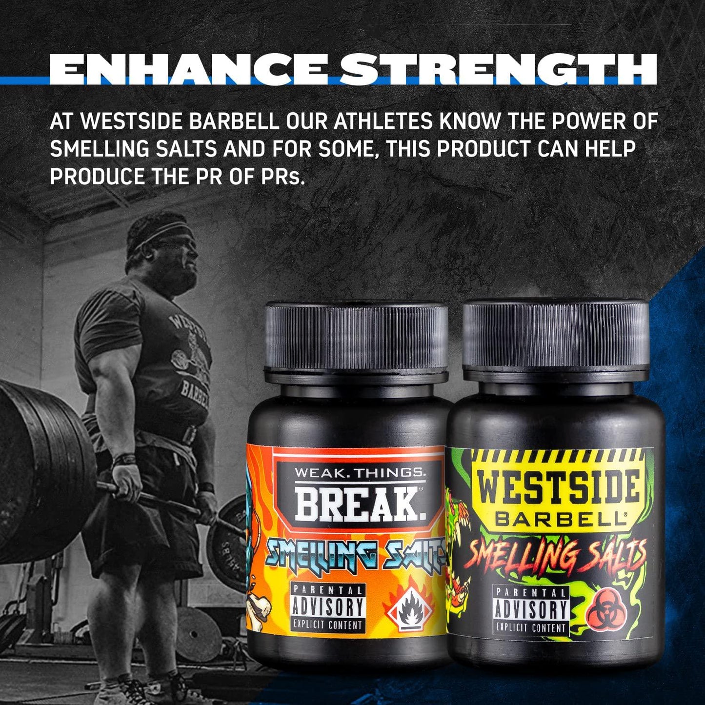 Westside Barbell Smelling Salts, Ammonia Inhalant for Athletes, Weight Lifting, Power Lifting, Increase Focus and Alertness (2 Oz, 1 Pack)