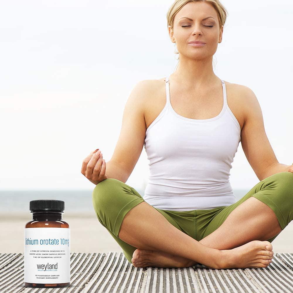 Weyland Brain Nutrition: Lithium Orotate 10mg (3 Bottles), 180 Vegetarian Capsules, Lithium Supplement Supports Healthy Mood, Behavior, Memory and Wellness