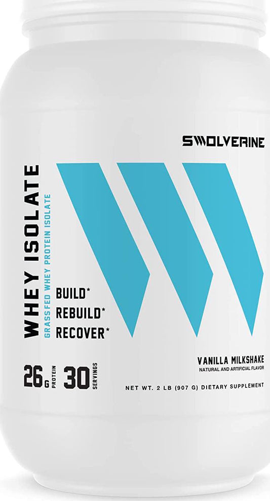 Whey Protein Isolate | 26g Protein, Grass-Fed rBGH Free, Non-GMO, Added Digestive Enzymes (30 Servings, Vanilla Milkshake)