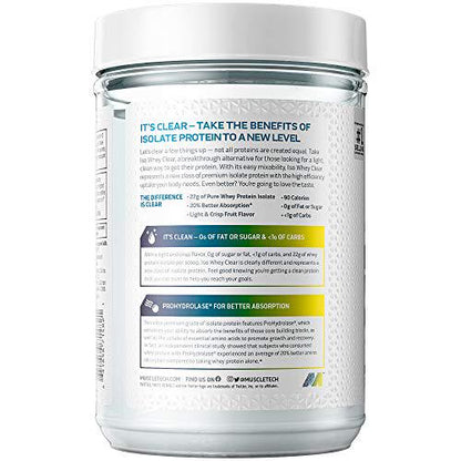 Whey Protein Powder | MuscleTech Clear Whey Protein Isolate | Whey Isolate Protein Powder for Women and Men | Clear Protein Drink | 22g of Protein, 90 Calories | Lemon Berry Blizzard, 1.1lb(19 Servings)